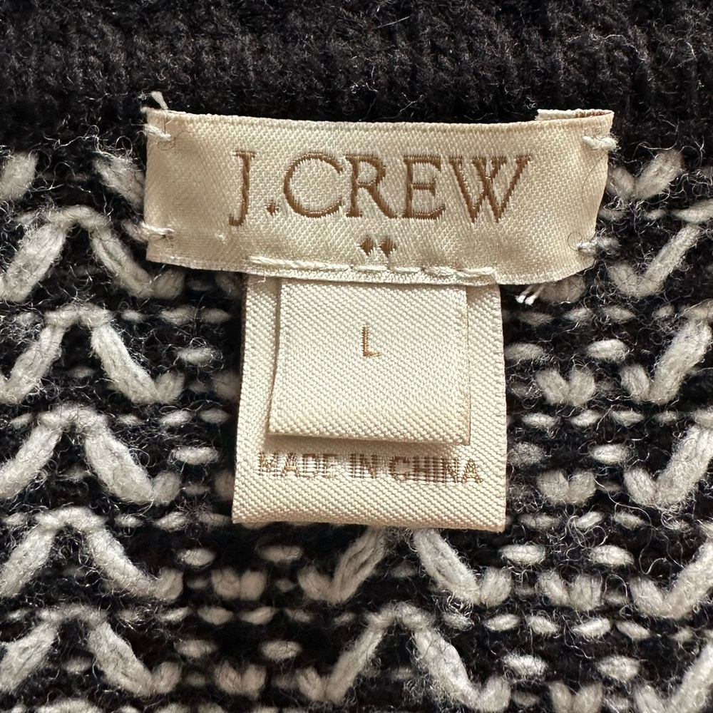 J. Crew black and white sweater, size large - Picture 5 of 10